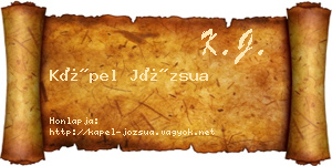 Kápel Józsua névjegykártya